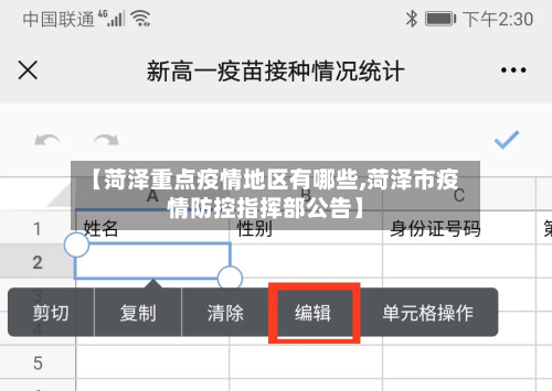 【菏泽重点疫情地区有哪些,菏泽市疫情防控指挥部公告】