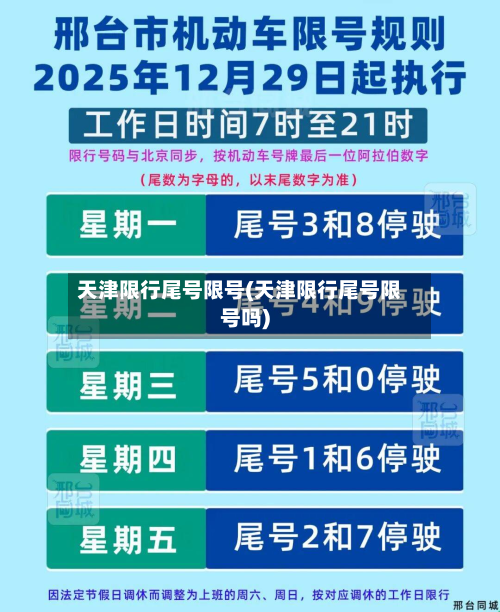 天津限行尾号限号(天津限行尾号限号吗)-第2张图片