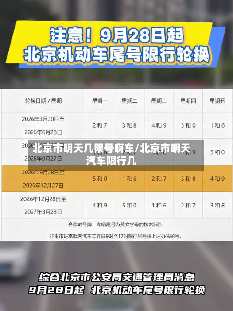北京市明天几限号啊车/北京市明天汽车限行几-第2张图片