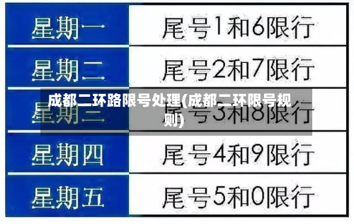 成都二环路限号处理(成都二环限号规则)-第1张图片