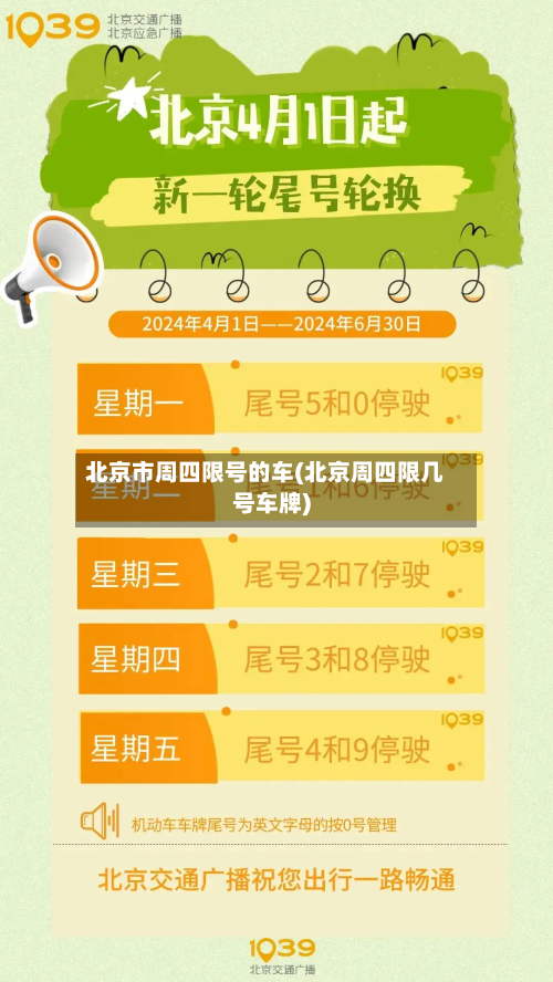 北京市周四限号的车(北京周四限几号车牌)