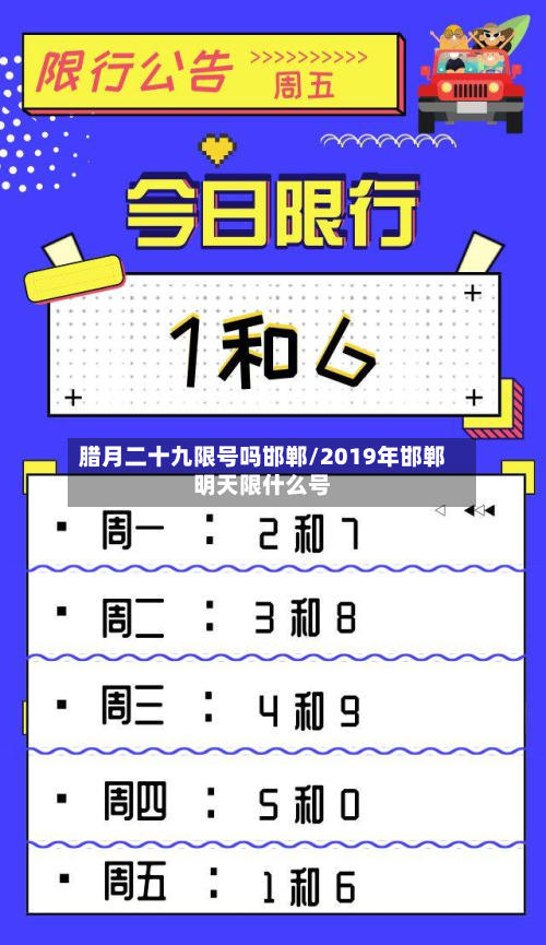 腊月二十九限号吗邯郸/2019年邯郸明天限什么号