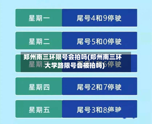郑州南三环限号会拍吗(郑州南三环大学路限号会被拍吗)