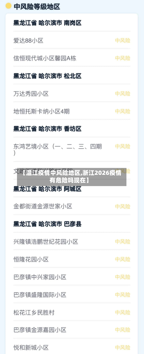 【温江疫情中风险地区,浙江2026疫情有危险吗现在】