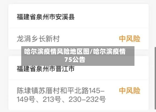 哈尔滨疫情风险地区图/哈尔滨疫情75公告