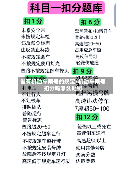 谁有机动车限号的规定/机动车限号扣分吗怎么处罚-第2张图片