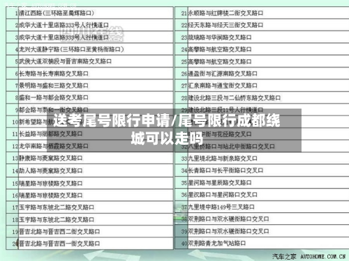 送考尾号限行申请/尾号限行成都绕城可以走吗