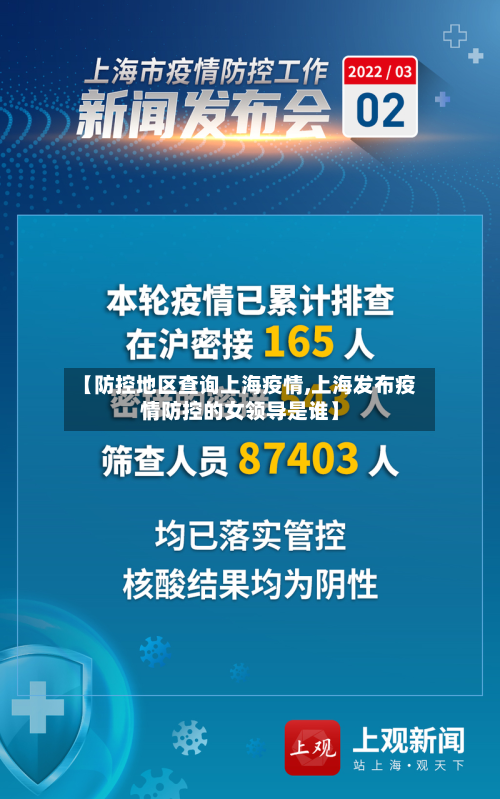 【防控地区查询上海疫情,上海发布疫情防控的女领导是谁】