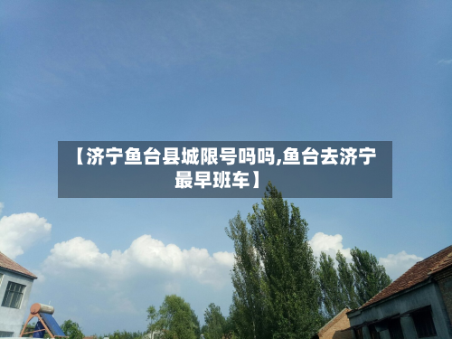 【济宁鱼台县城限号吗吗,鱼台去济宁最早班车】