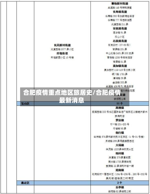 合肥疫情重点地区旅居史/合肥疫情最新消息-第2张图片