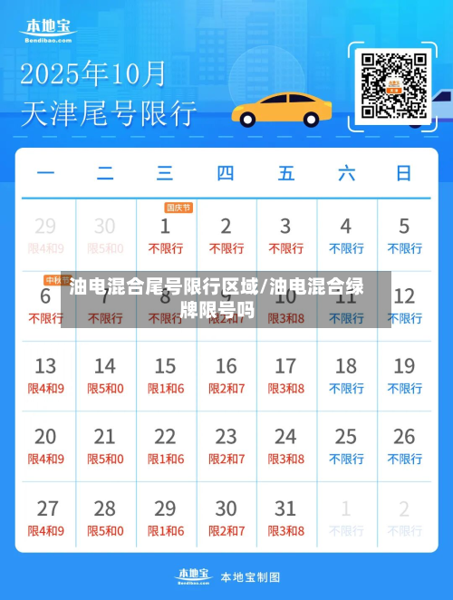 油电混合尾号限行区域/油电混合绿牌限号吗