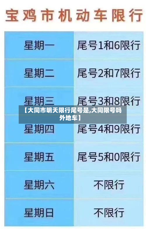 【大同市明天限行尾号是,大同限号吗外地车】-第2张图片