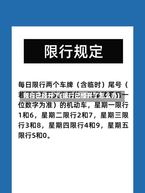 限行已经开了(限行已经开了怎么办)