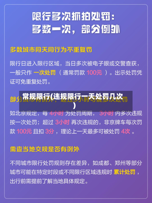 常规限行(违规限行一天处罚几次)-第2张图片