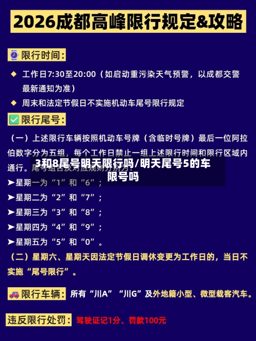 3和8尾号明天限行吗/明天尾号5的车限号吗