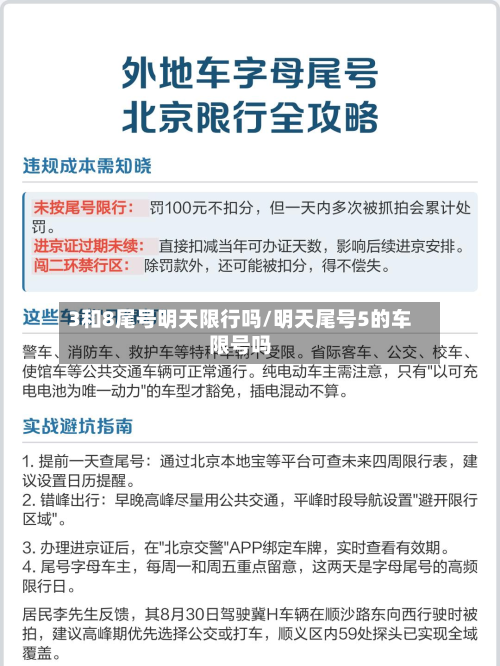 3和8尾号明天限行吗/明天尾号5的车限号吗-第2张图片