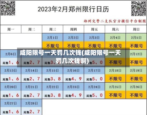 咸阳限号一天罚几次钱(咸阳限号一天罚几次钱啊)