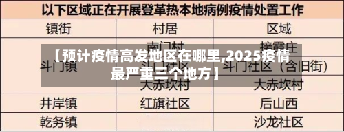 【预计疫情高发地区在哪里,2025疫情最严重三个地方】