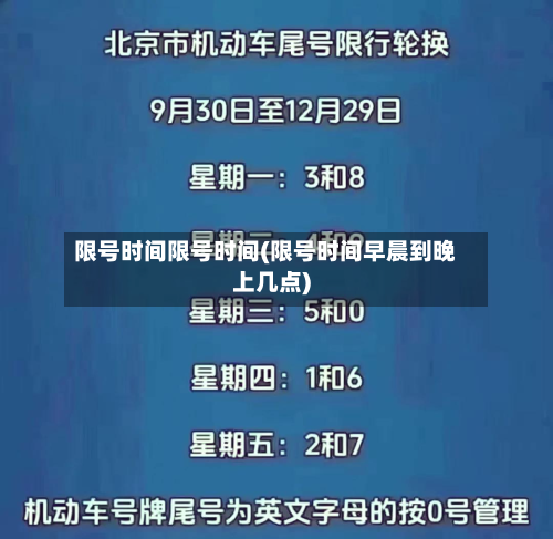限号时间限号时间(限号时间早晨到晚上几点)