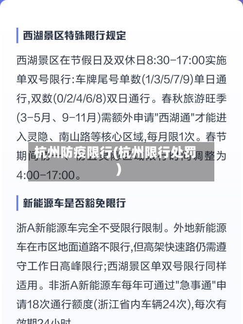 杭州防疫限行(杭州限行处罚)