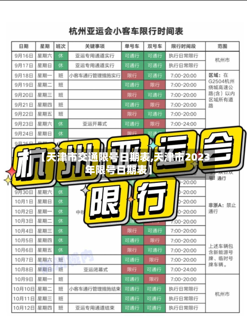 【天津市交通限号日期表,天津市2023年限号日期表】