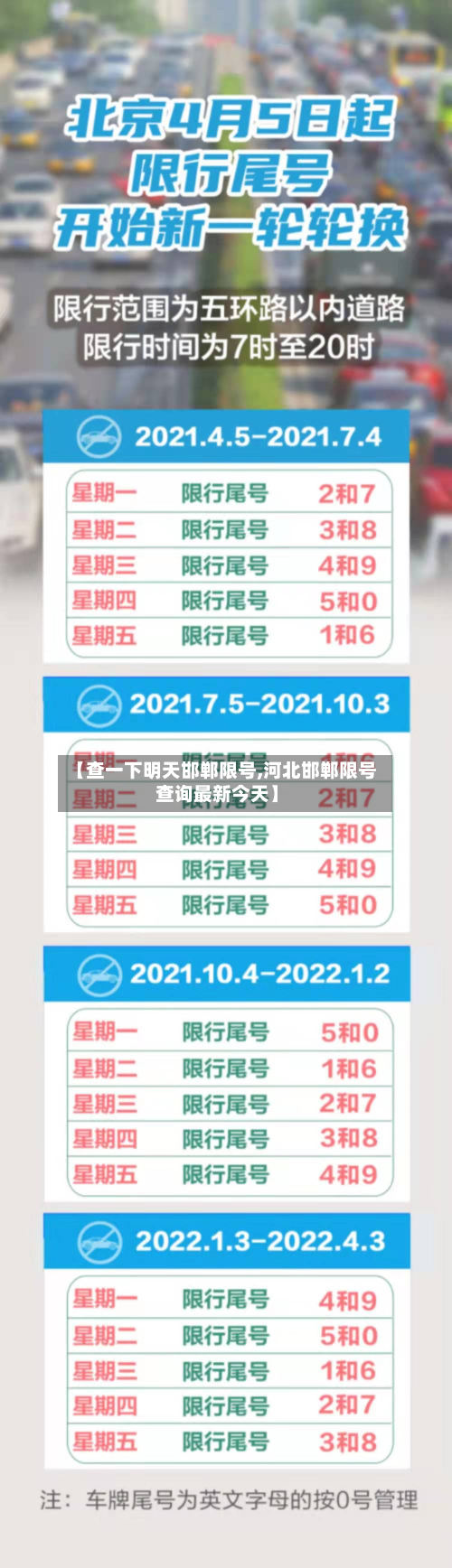 【查一下明天邯郸限号,河北邯郸限号查询最新今天】
