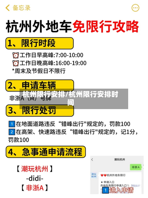 杭州限行安排/杭州限行安排时间