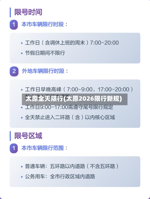 太原全天限行(太原2026限行新规)