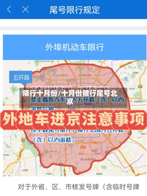 限行十月份/十月份限行尾号北京