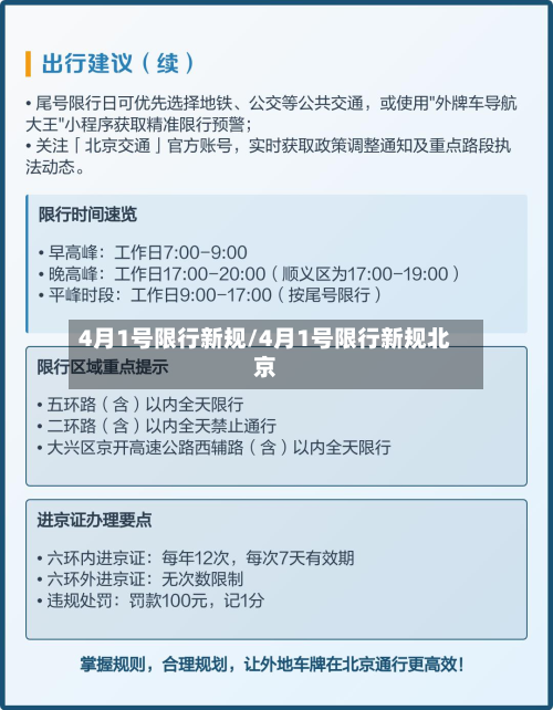 4月1号限行新规/4月1号限行新规北京