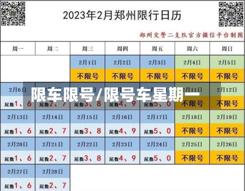 限车限号/限号车星期一-第2张图片