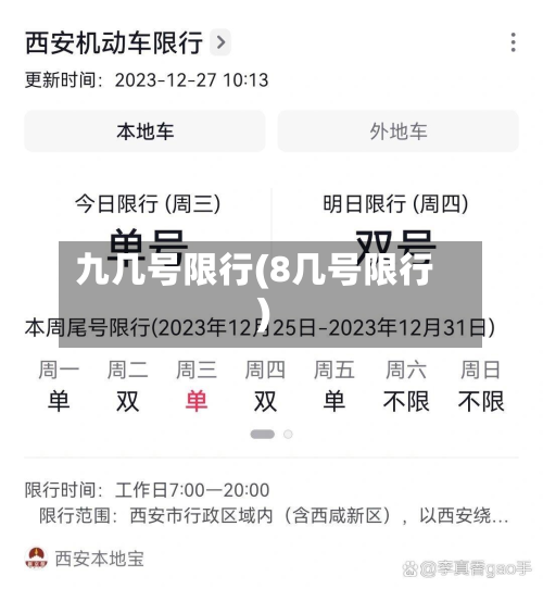 九几号限行(8几号限行)-第2张图片