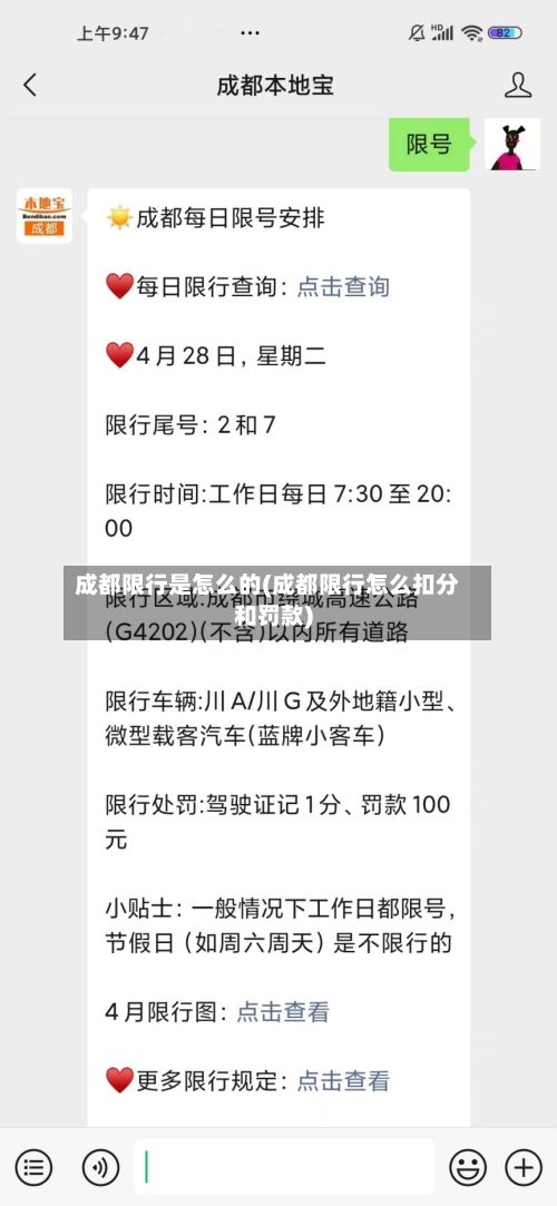 成都限行是怎么的(成都限行怎么扣分和罚款)