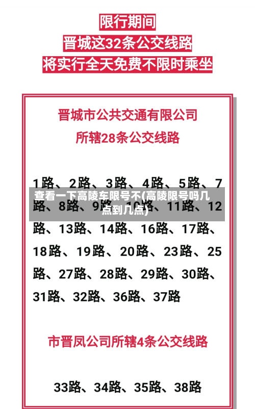 查看一下高陵车限号不(高陵限号吗几点到几点)