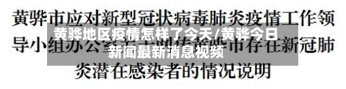 黄骅地区疫情怎样了今天/黄骅今日新闻最新消息视频