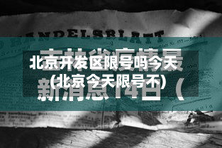 北京开发区限号吗今天(北京今天限号不)-第2张图片