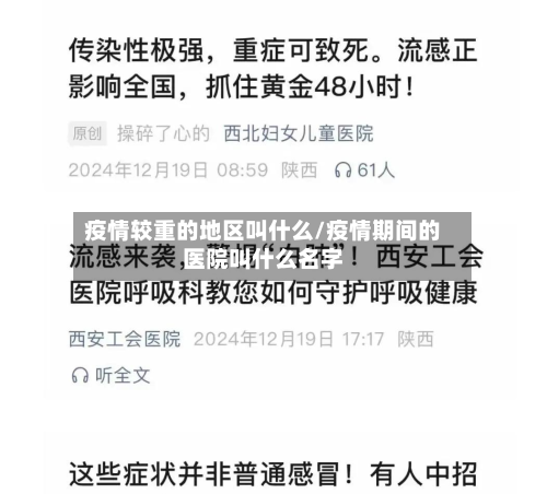 疫情较重的地区叫什么/疫情期间的医院叫什么名字