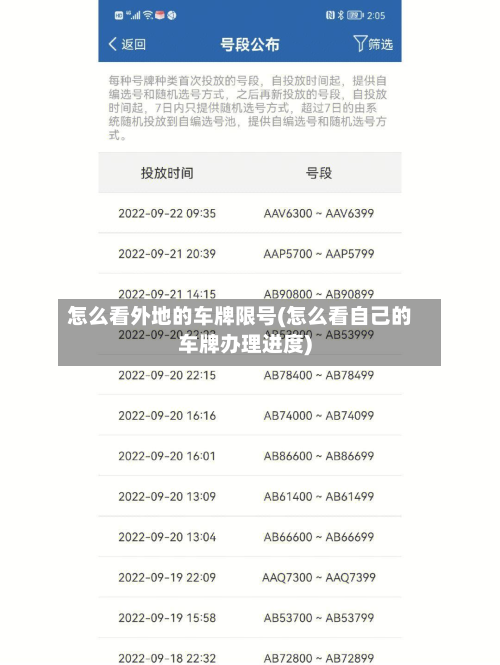 怎么看外地的车牌限号(怎么看自己的车牌办理进度)